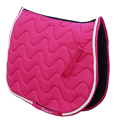Rhinegold Gepolsterte Satteldecke, wellenförmig gesteppt, für Pferd oder Pony, verschiedene Farben und Größen, himbeere Rhinegold Gepolsterte Satteldecke, wellenförmig gesteppt, für Pferd oder Pony, verschiedene Farben und Größen, himbeere von Rhinegold