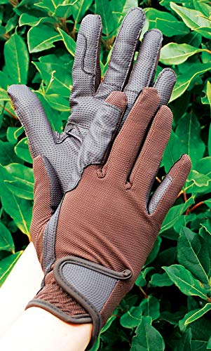 Rhinegold Super Stretch Mesh Back Riding Glove-Extra Large-Brown Handschuhe Kinder, braun, XL von Rhinegold