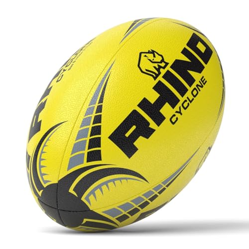 Rhino Cyclone Rugbyball, Fluo Yellow, Größe 5 Rhino Cyclone Rugbyball, Fluo Yellow, Größe 5 von Rhino