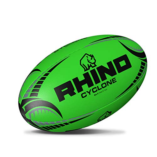 Rhino Cyclone XV Trainingsball, Rugbyball, Neongrün, Größe 3 von Rhino