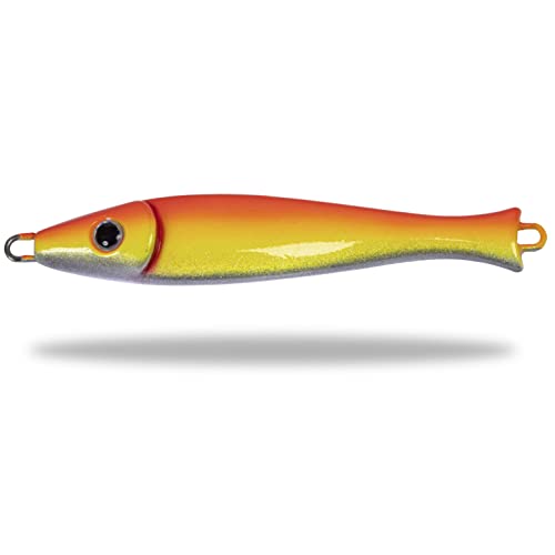 Rhino Premium Big Head Pilker Angelköder für das Meeres-Angeln Kunstköder für große Tiefen in Norwegen in klassicher Form, scharfe und stabile Drillings-Angelhaken, rot/orange/Silber, 150 g Rhino Premium Big Head Pilker Angelköder für das Meeres-Angeln Kunstköder für große Tiefen in Norwegen in klassicher Form, scharfe und stabile Drillings-Angelhaken, rot/orange/Silber, 150 g von Rhino