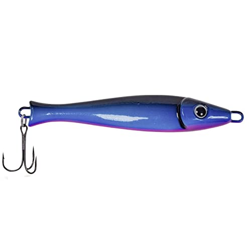 Rhino Premium Big Head Pilker Angelköder für das Meeres-Angeln Kunstköder für große Tiefen in Norwegen in klassicher Form, scharfe und stabile Drillings-Angelhaken, schwarz/blau/lila, 100 g Rhino Premium Big Head Pilker Angelköder für das Meeres-Angeln Kunstköder für große Tiefen in Norwegen in klassicher Form, scharfe und stabile Drillings-Angelhaken, schwarz/blau/lila, 100 g von Rhino
