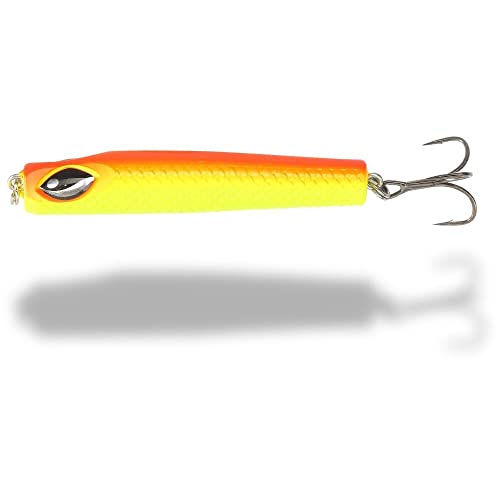 Rhino Premium Hardeel Meeres-Angelköder Hardbait für Meeresräuber lebensechte Aktion und Laufverhalten-höchst robust und stark, Fluo orange/Fluo gelb, 10 g von Rhino