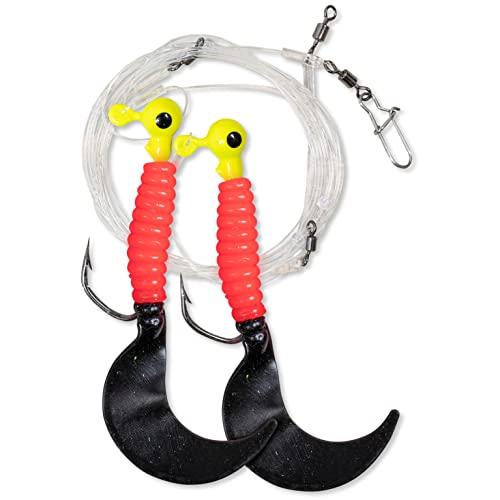Rhino Premium Pilk Assist Multi Rig Vorfach mit Angelhaken für sofortigen Einsatz monofile Angelschnur Meeres-Angelzubehör, schwarz/rot, 1,20 m / 20 cm Rhino Premium Pilk Assist Multi Rig Vorfach mit Angelhaken für sofortigen Einsatz monofile Angelschnur Meeres-Angelzubehör, schwarz/rot, 1,20 m / 20 cm von Rhino