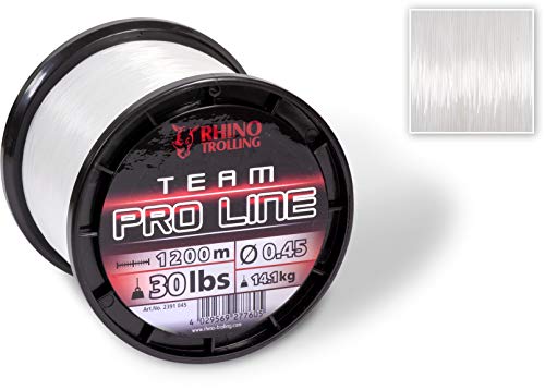 Rhino Premium Team Pro Line monofile Angelschnur Trolling Meeres Angeln, klar, 0,45 mm Rhino Premium Team Pro Line monofile Angelschnur Trolling Meeres Angeln, klar, 0,45 mm von Rhino