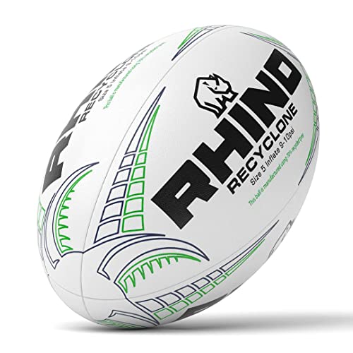 Rhino Recyclone Rugbyball, Weiß, Größe 5 Rhino Recyclone Rugbyball, Weiß, Größe 5 von Rhino