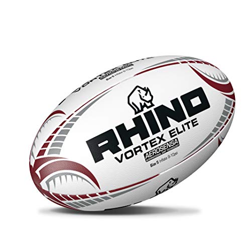 Rhino Rrb1355 Vortex Elite Rugbyball, weiß, 5 von Rhino