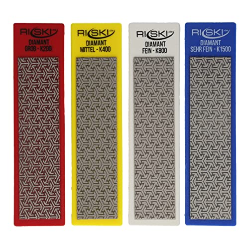 RiSki Diamant Premium Profi Ski Feile 4er Set 100x25mm, Korn 200, Korn 400, Korn 800, Korn 1500 RiSki Diamant Premium Profi Ski Feile 4er Set 100x25mm, Korn 200, Korn 400, Korn 800, Korn 1500 von RiSki