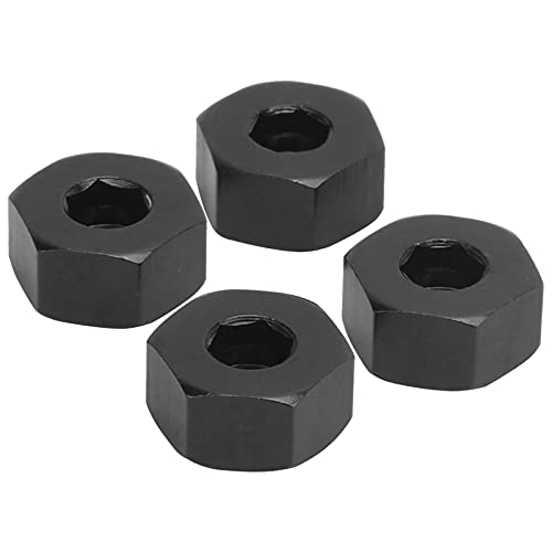 4 Stück 5 Mm Bis 12 Mm Sechskant-Kombinierer Aluminium-Leichtmetallrad-Sechskantnaben-Antriebsadapter für WPL D12 1/10 RC-LKWs(Schwarz) Zubehör Für Automodelle von RiToEasysports