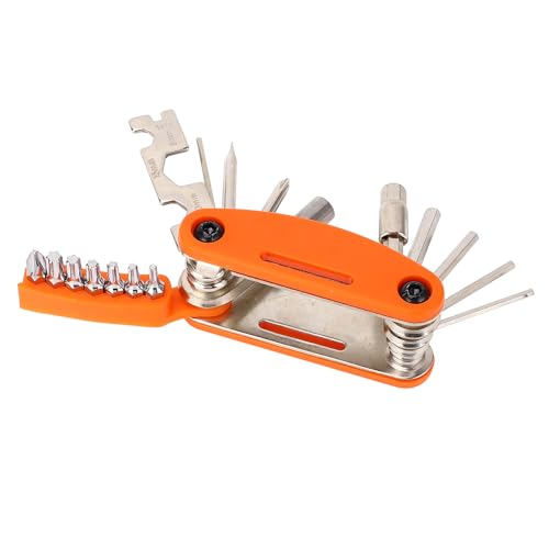 Fahrrad-Werkzeugset, 20-in-1-Fahrrad-Multitool, Professionelles, Tragbares, Integriertes Design-Fahrradreparaturwerkzeug für Notfallwartung, Camping, Reisen (ORANGE) von RiToEasysports