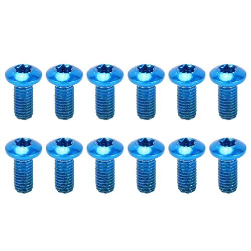 RiToEasysports 12Pcs Fahrrad Bremsscheibe Schrauben Alloy Steel M5x10mm Fahrrad Scheibenbremse Rotor Schrauben für Mountainbikes Rennräder(Blau) von RiToEasysports