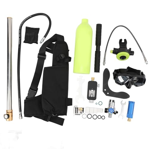 1L Scuba Tank Kit Unterwasser Mini Tragbare Sauerstoffflasche Tauchbrille Pump Kit, Geeignet für Tauchaktivitäten (GREEN) von RiToEasysports