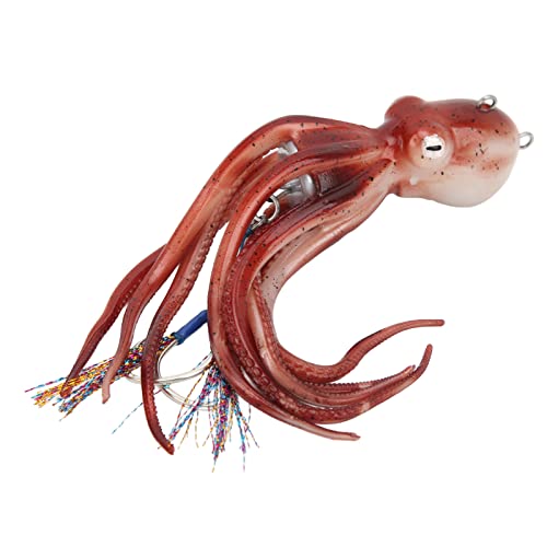 RiToEasysports Angeln Octopus Köder, Angeln Tintenfisch Köder Künstliche Spray Tinte Design Rot 300g Köder Angeln Octopus Köder für Meeresangeln Zubehör von RiToEasysports