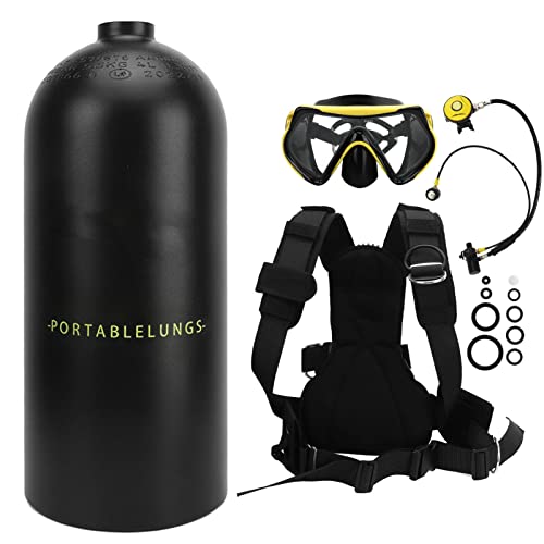 DIDEEP Tauchflaschen-Set, Backup-Luft-Tauchflaschen, Zylinder, Unterwasser-Sauerstofftank mit Rucksack-Augenschutz (Schwarz) von RiToEasysports