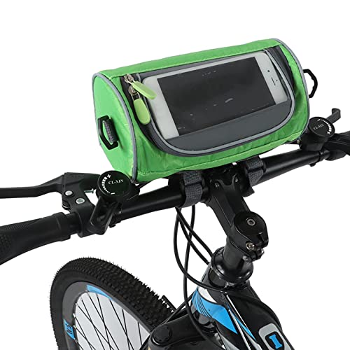 RiToEasysports Fahrrad Lenkertasche, Fahrradvordere Aufbewahrungstasche wasserdichte Fahrradvordertasche mit Abnehmbarem Schultergurt für Handy-Navigation für Outdoor-Radfahren(Grün) von RiToEasysports