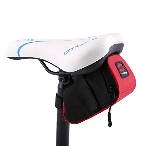 RiToEasysports Fahrrad-Satteltasche, mit Reißverschluss zu öffnende Fahrrad-Untersitztasche für Rennräder und Mountainbikes (Rot) von RiToEasysports