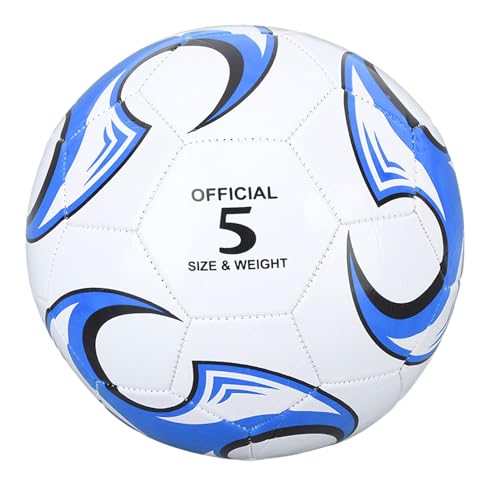 RiToEasysports Fußball, Größe 5, Fußball aus PVC für Wettkämpfe, Trainingsprüfungen, Offizielles Indoor-Outdoor-Spiel (Blue) von RiToEasysports