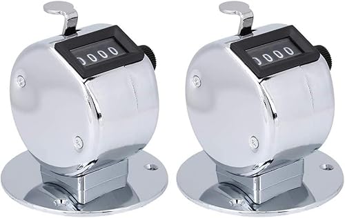 RiToEasysports Handzähler Clicker,4-stellige Handzähler Counter Klicker Handzähler Metallgehäuse Tally Clicker Counter für Ports Games Golf (2Pcs) von RiToEasysports