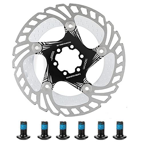 RiToEasysports Korrosionsbeständige, Leichte Fahrradbremsscheibe aus Stahl, 180 Mm Schwimmender Rotor für Fahrradzubehör (Schwarz 180) von RiToEasysports