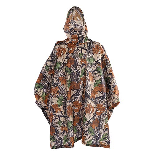 RiToEasysports Militärischer Tarn-Regenmantel, Wasserdichter Regenponcho mit Kapuze, Jacke für Jagd, Angeln, Vogelbeobachtung von RiToEasysports