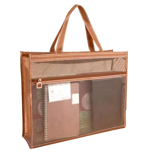 Riaisttd Transparente Netztasche mit Reißverschluss und Griff, 43,2 x 33 x 11,1 cm, A3 Tragetasche für Poster, Gemälde, Lehrmaterialien und Kunstwerke, große Aufbewahrungstasche für Kreativbedarf, von Riaisttd