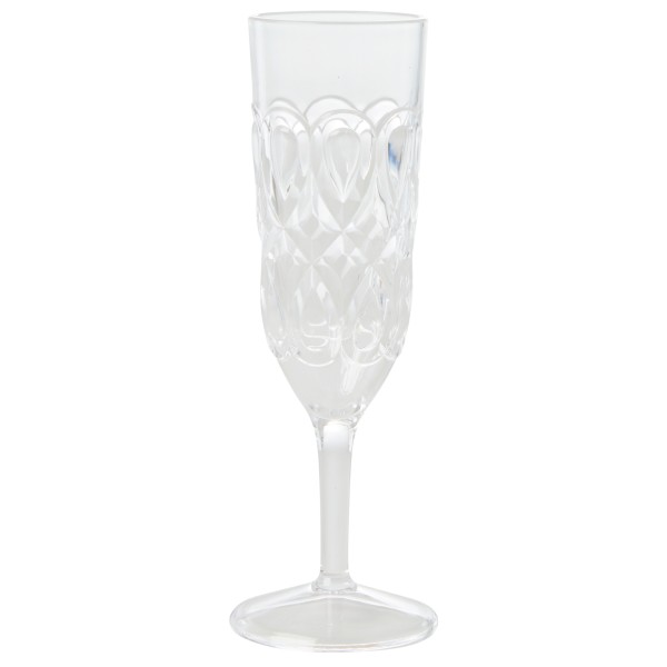 Rice - Acrylic Champagne Glass w/ Swirly Embossed Detail Gr 200 ml weiß von Rice