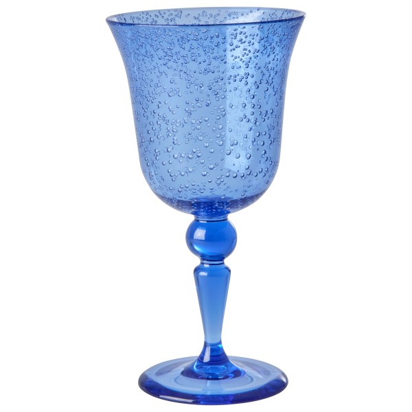 Rice - Acrylic Wine Glass in Bubble Design - Becher Gr 360 ml blau von Rice