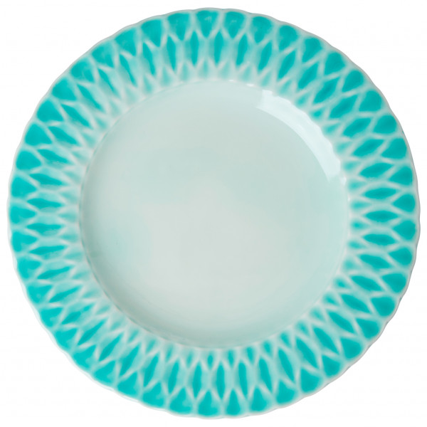 Rice - Ceramic Dinner Plate - Teller Gr One Size blau von Rice