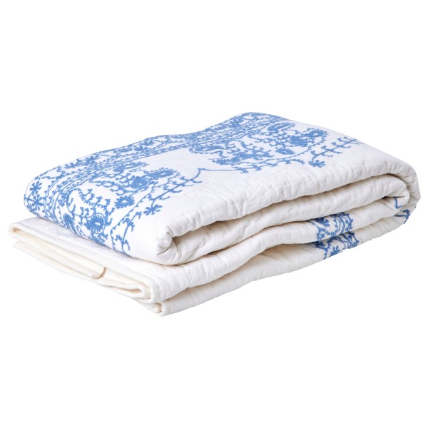 Rice - Cotton Quilt Blanket with Embroidery - Decke Gr 140 x 200 cm weiß von Rice
