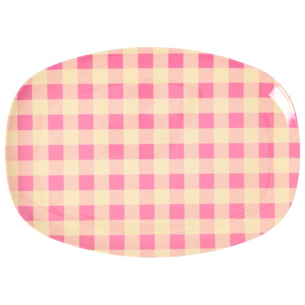 Rice - Melamine Rectangular Plate - Teller Gr 22 x 30 cm rosa von Rice