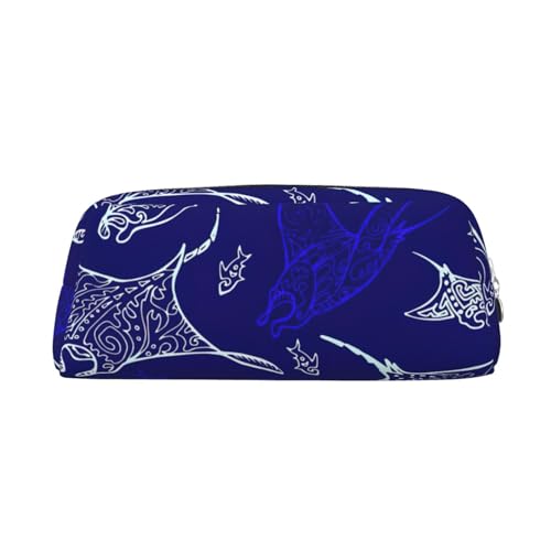 Rich&Rabbit Manta Ray and Fish Print Zipper Cosmetic Makeup Pouch Bag Portable Travel Storage Bag Daily Use Purse, silber, Einheitsgröße von Rich&Rabbit