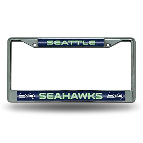 NFL Seattle Seahawks Bling Chrom Nummernschildrahmen mit Glitzerakzent NFL Seattle Seahawks Bling Chrom Nummernschildrahmen mit Glitzerakzent von Rico Industries