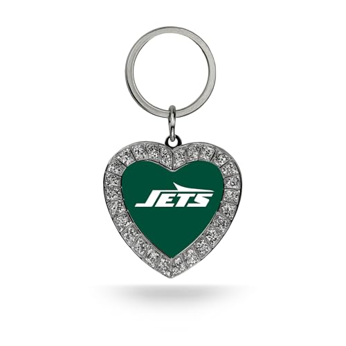 Rico Industries MKH Metal Key Chain (Bling Heart) Schlüsselanhänger, New York Jets von Rico Industries