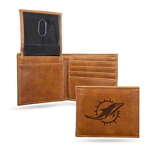 Rico Industries NFL Miami Dolphins Geldbörse mit Lasergravur, Braun, 8,9 x 10,8 cm Rico Industries NFL Miami Dolphins Geldbörse mit Lasergravur, Braun, 8,9 x 10,8 cm von Rico Industries