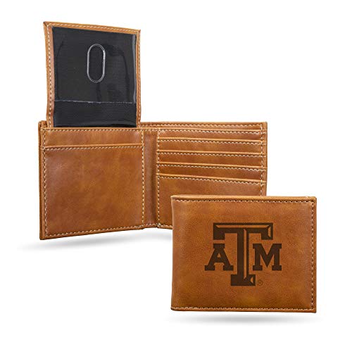 Rico Industries Texas A&M Aggies Geldbörse mit Lasergravur, schlankes Design, tolles Geschenk, Braun von Rico Industries