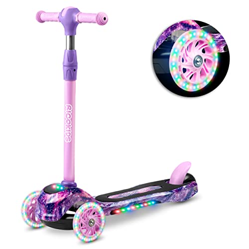 RICOKIDS Dreiradroller Robuster Roller für Kinder - DREI Stabile Rollen - Verfügt über Farbige LED-Beleuchtung Einstellbare Lenkerhöhe Breite rutschfeste Plattform - bis 35 Kg Rosa und Lila RICOKIDS Dreiradroller Robuster Roller für Kinder - DREI Stabile Rollen - Verfügt über Farbige LED-Beleuchtung Einstellbare Lenkerhöhe Breite rutschfeste Plattform - bis 35 Kg Rosa und Lila von Ricokids