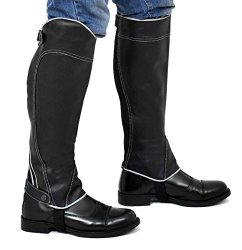 Riders Trend Damen-Gamasche aus vollnarbigem Leder mit Kontrastfarbe, Damen, Full Grain Leather Gaiter, schwarz/beige Riders Trend Damen-Gamasche aus vollnarbigem Leder mit Kontrastfarbe, Damen, Full Grain Leather Gaiter, schwarz/beige von Riders Trend