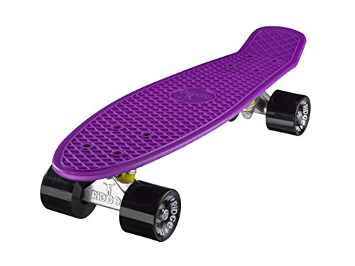 Ridge 22" Mini Cruiser Board Retro Skateboard, komplett, in lila, völlig in der EU entworfen und hergestellt von Ridge Skateboards