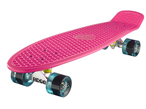 Ridge PB-27-Pink-ClearBlue Skateboard, Pink/Clear Blue, 69 cm von Ridge