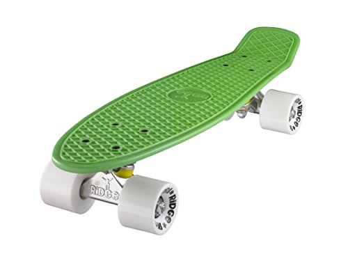 Ridge Skateboard 55 cm Mini Cruiser Retro Stil In M Rollen Komplett U Fertig Montiert Grün Weiss, von Ridge Skateboards