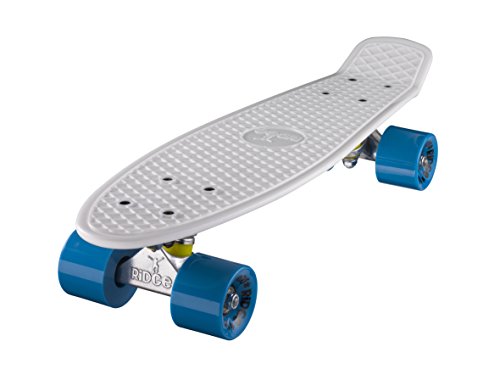 Ridge Skateboard 55 cm Mini Cruiser Retro Stil In M Rollen Komplett U Fertig Montiert Weiss Blau, Ridge Skateboard 55 cm Mini Cruiser Retro Stil In M Rollen Komplett U Fertig Montiert Weiss Blau, von Ridge