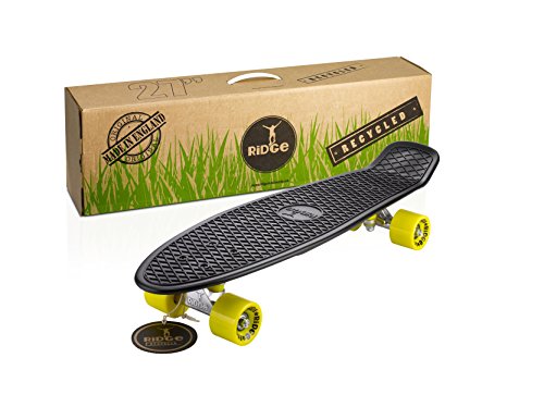 Ridge Skateboards Recycled 27" Cruiser Nickel Board, 69cm, EU-hergestelltes Skateboard, Komplett von Ridge