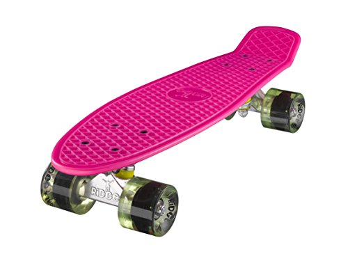 Ridge Retro Skateboard Mini Cruiser, rosa/klar grün, 22 Zoll Ridge Retro Skateboard Mini Cruiser, rosa/klar grün, 22 Zoll von Ridge