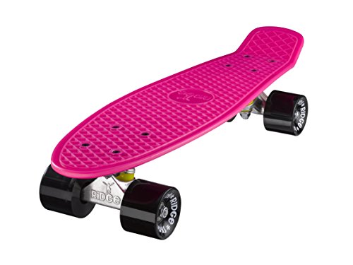 Ridge Retro Skateboard Mini Cruiser, rosa/schwarz, 22 Zoll von Ridge Skateboards