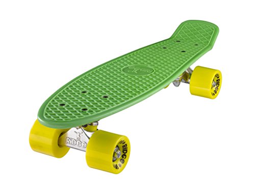Ridge Skateboard 55 cm Mini Cruiser Retro Stil In M Rollen Komplett U Fertig Montiert Grün Gelb, Ridge Skateboard 55 cm Mini Cruiser Retro Stil In M Rollen Komplett U Fertig Montiert Grün Gelb, von Ridge