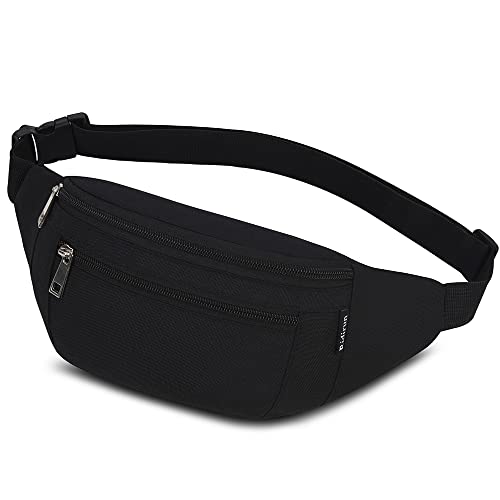 Bauchtasche Gürteltasche Hüfttasche Sport für Damen und Herren Wasserdicht Bauchtasche Doggy Bag Outdoor Groß Handytasche Umhängetasche Camping Wandern Fitness Fahrrad Running (Schwarz) von Ridirun