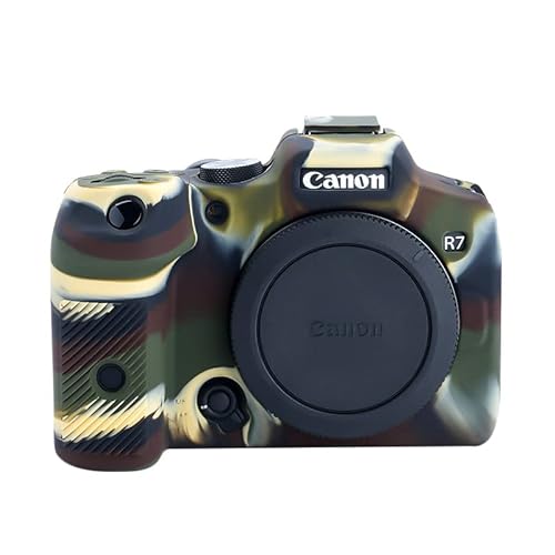 Rieibi EOS R7 Tasche, Silikonhülle für Canon EOS r7 Digitalkamera, Schutzhülle Silikon für Canon r7 - Camouflage von Rieibi