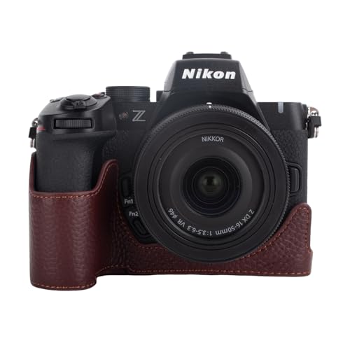 Rieibi Handgefertigte Halbtasche aus echtem Leder für Nikon Z50II spiegellose Digitalkameratasche, Körperschutzhülle für Nikon Z50 II Hülle Rieibi Handgefertigte Halbtasche aus echtem Leder für Nikon Z50II spiegellose Digitalkameratasche, Körperschutzhülle für Nikon Z50 II Hülle von Rieibi