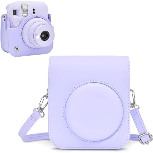 Rieibi Tasche für Fuji Instax Mini 12 – PU Leder Schutzhülle für Fujifilm Instax Mini 12 Sofortbildkamera mit verstellbarem Schultergurt – Lila Rieibi Tasche für Fuji Instax Mini 12 – PU Leder Schutzhülle für Fujifilm Instax Mini 12 Sofortbildkamera mit verstellbarem Schultergurt – Lila von Rieibi