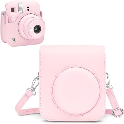 Rieibi Tasche für instax Mini 12 – PU Leder Schutzhülle für instax Mini 12 Sofortbildkamera mit verstellbarem Schultergurt – Pink Rieibi Tasche für instax Mini 12 – PU Leder Schutzhülle für instax Mini 12 Sofortbildkamera mit verstellbarem Schultergurt – Pink von Rieibi